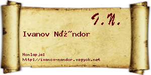 Ivanov Nándor névjegykártya