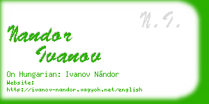 nandor ivanov business card